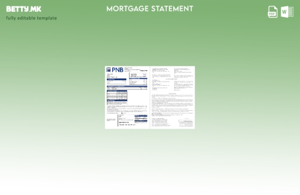 модерен стил ОАЕ Дубаи PNB изјава за хипотека во шаблон формати Word и PDF